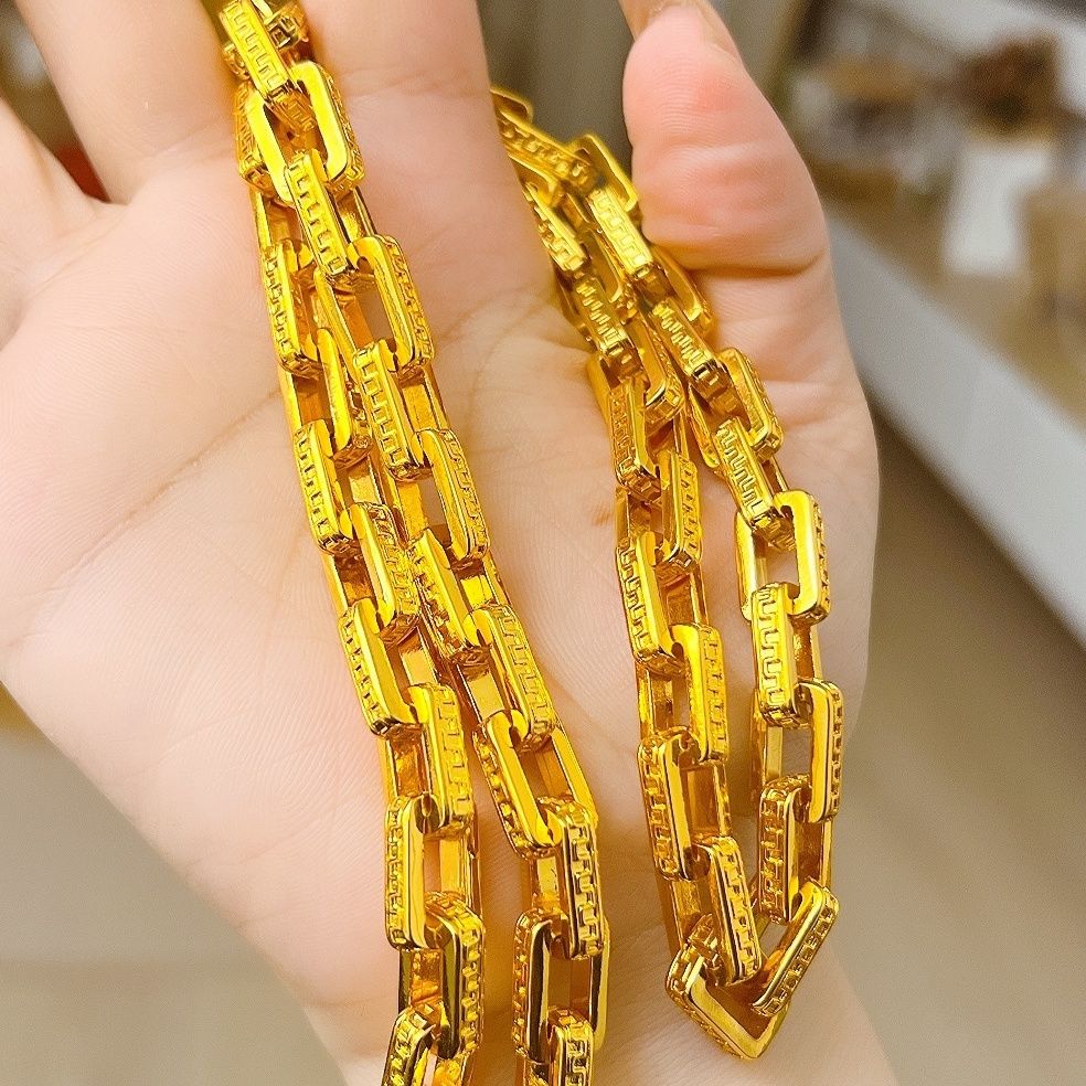 铜合金项链 铜合金骑士项链精工版霸气个性高级轻奢项链不掉色