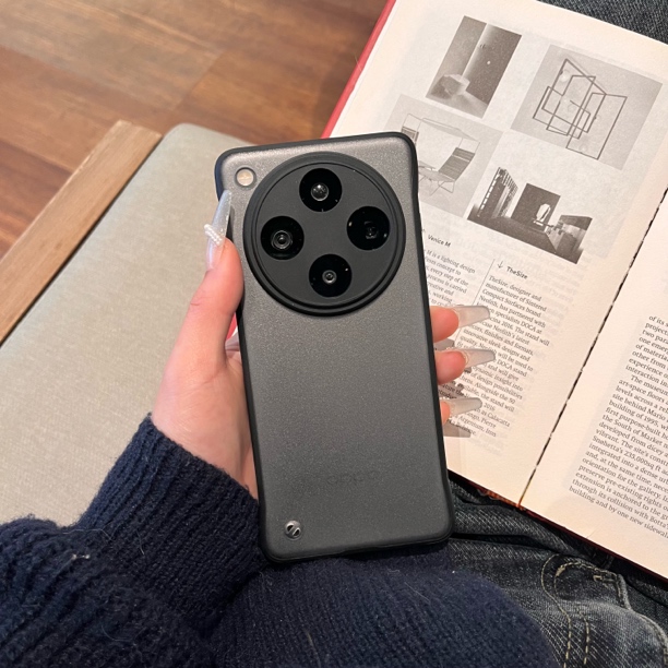 超薄无边框磨砂防摔保护套简约设计手机壳黑色