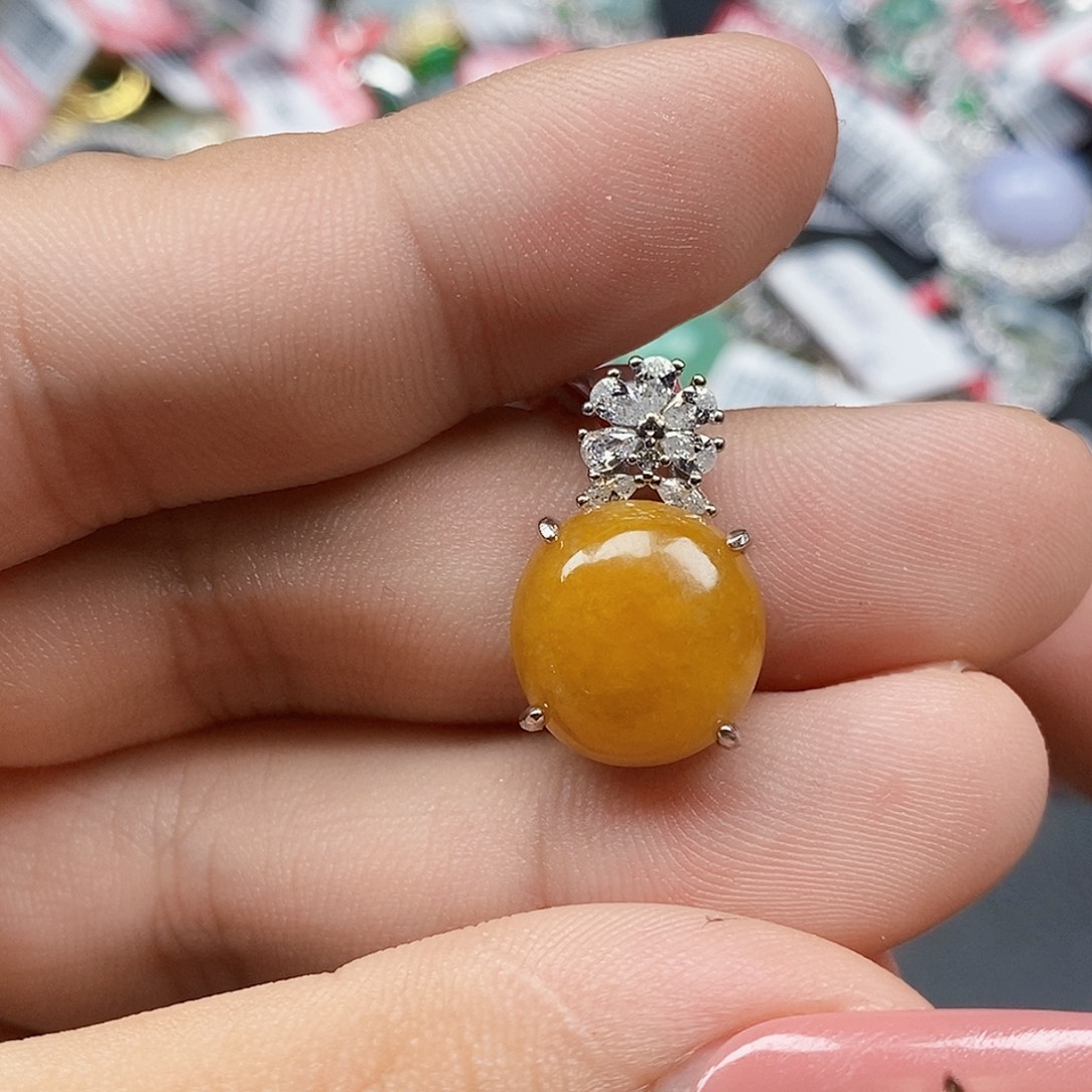 翡翠银S925镶嵌戒指天然A货缅甸翡翠