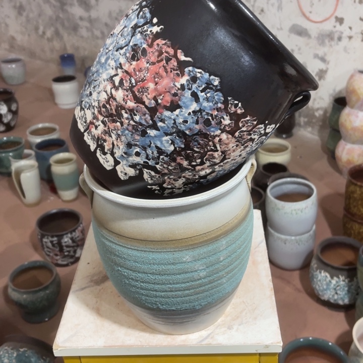 紫砂花盆口径20高度23两只正品