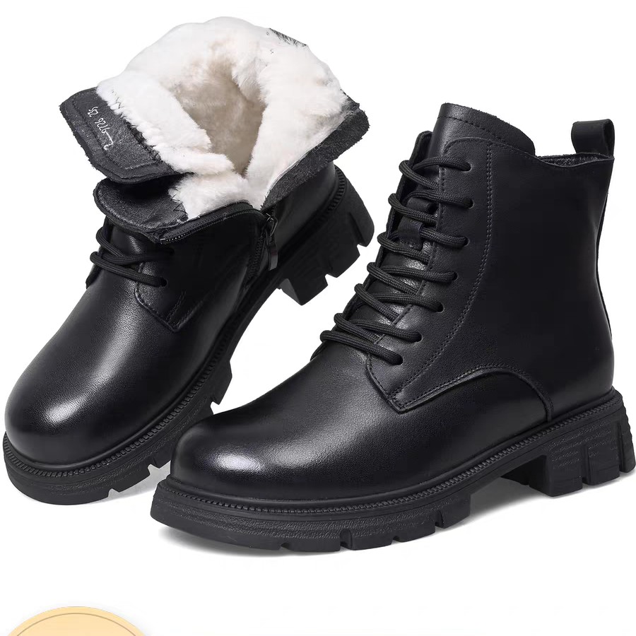 头层牛皮9726百搭羊毛马丁靴