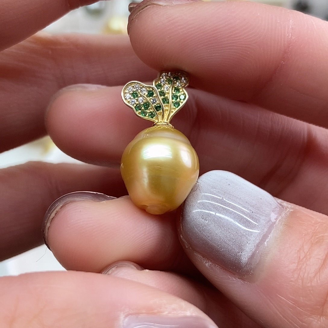 海水珍珠吊坠(不含链)银S925镶嵌