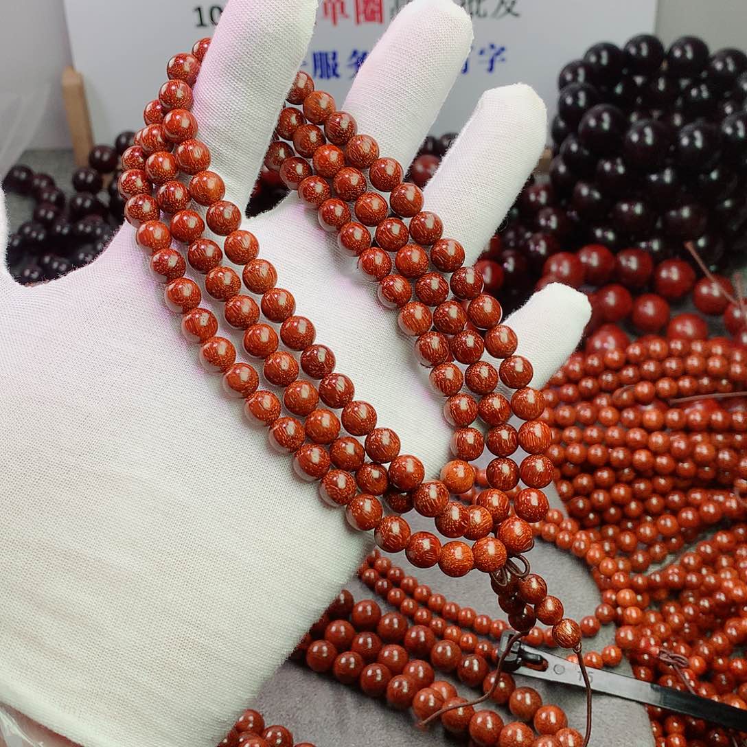 檀香紫檀（小叶紫檀）恍*08原生态108颗