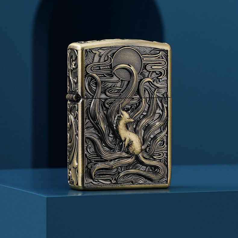 青铜色小九尾煤油打火机（需自行加油）z