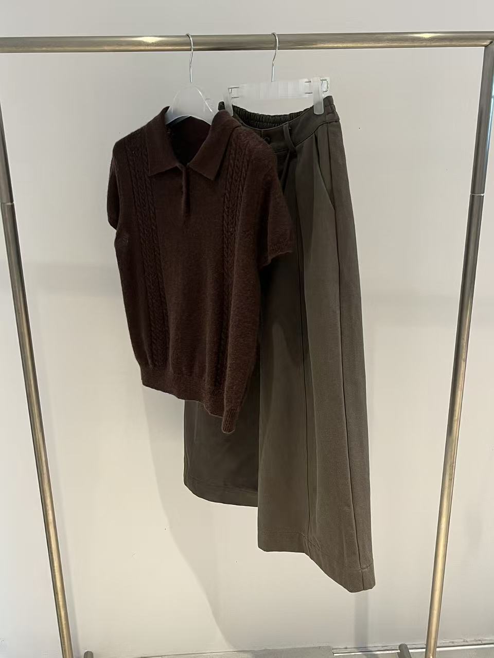 厚工艺松紧八分阔腿裤