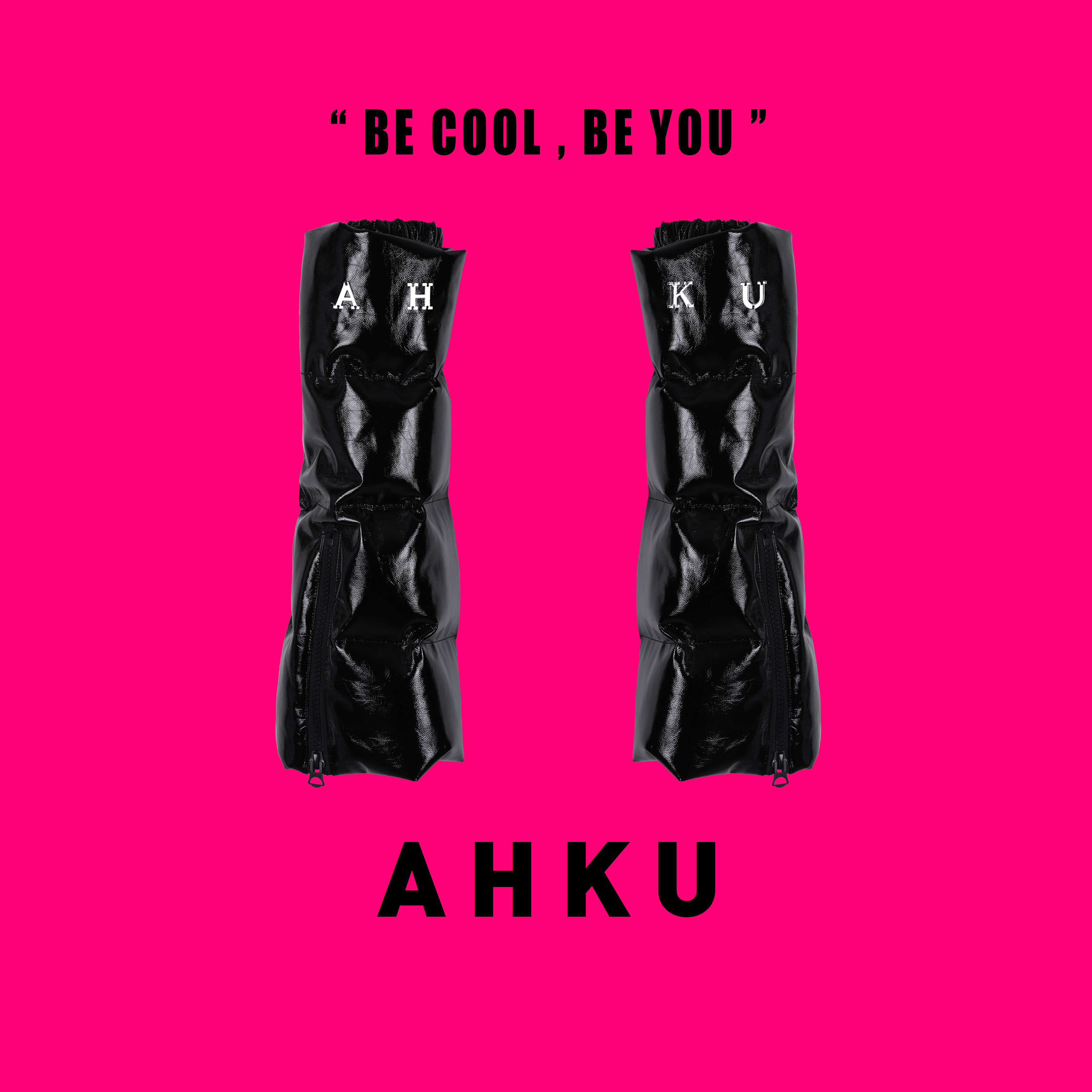 AHKU｜小众独立原创个性皮质加厚保暖金属字母拉链腿套S25605