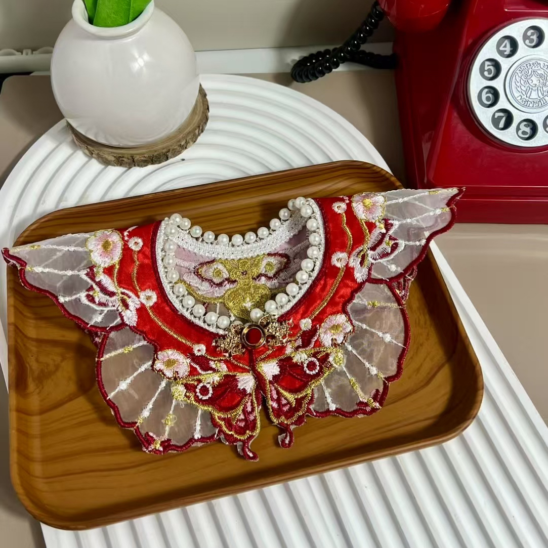 “迎春”国风刺绣宠物云肩