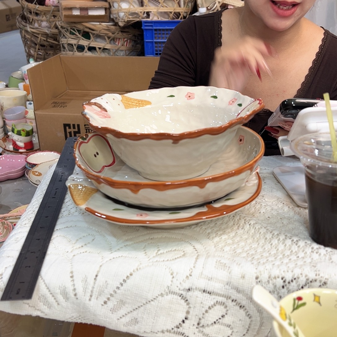 潮州陶瓷工厂微瑕3件套