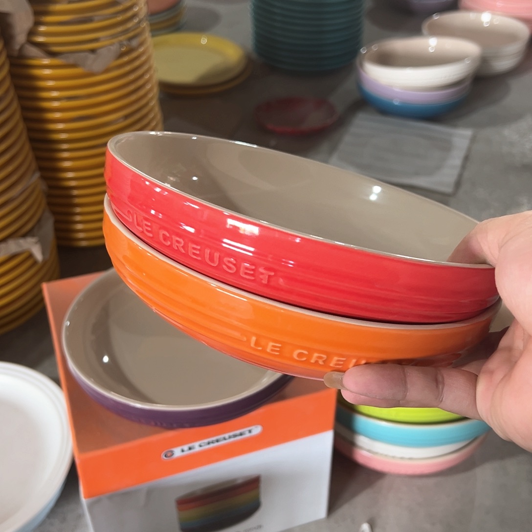 陶瓷 8英寸深盘 红 橙色