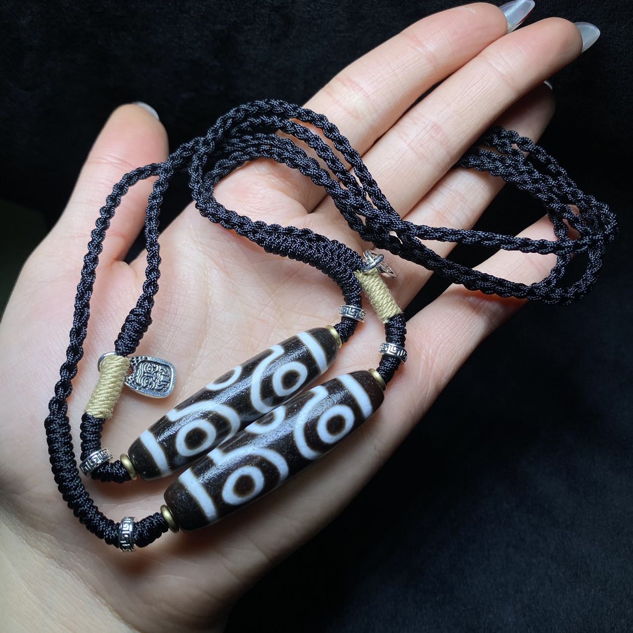 【阿钰推荐】 LY97963-玛瑙DIY脖挂（六眼）-多样性发一件-48×13mm