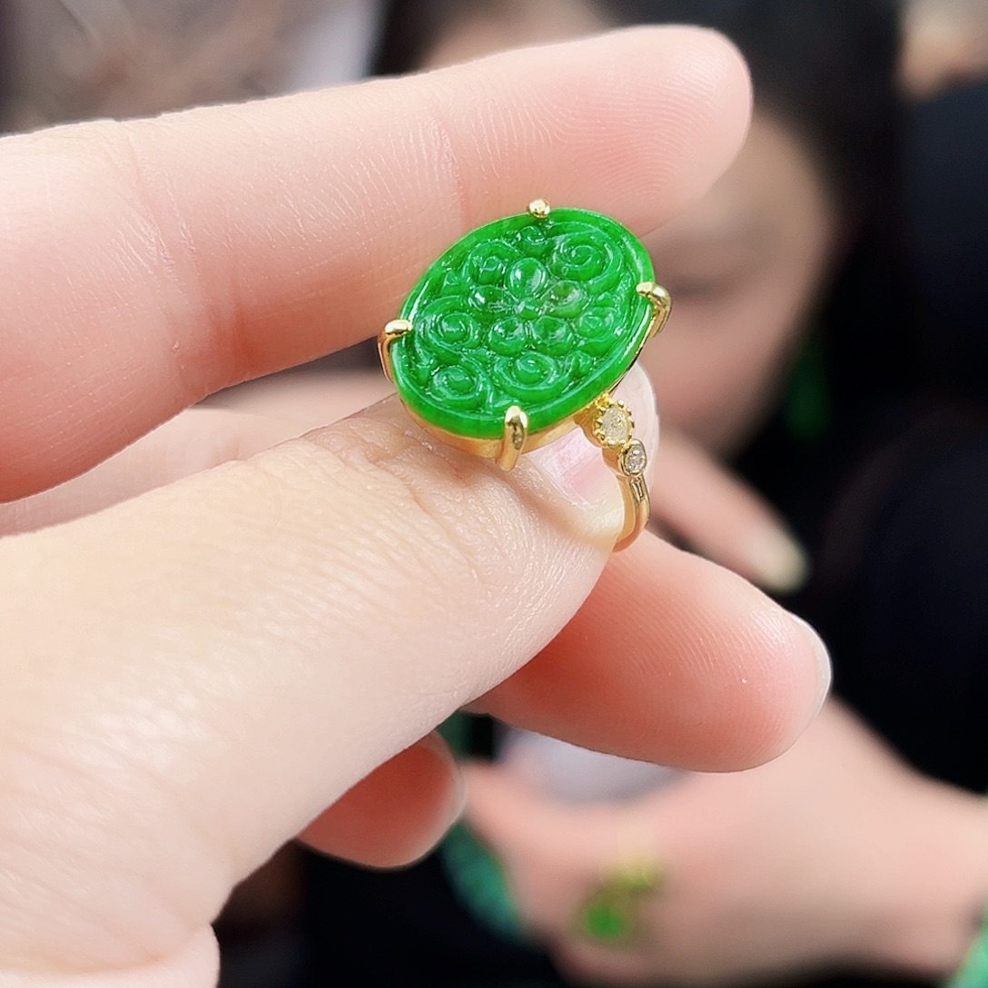 翡翠颈饰银S925镶嵌戒指多样性发货