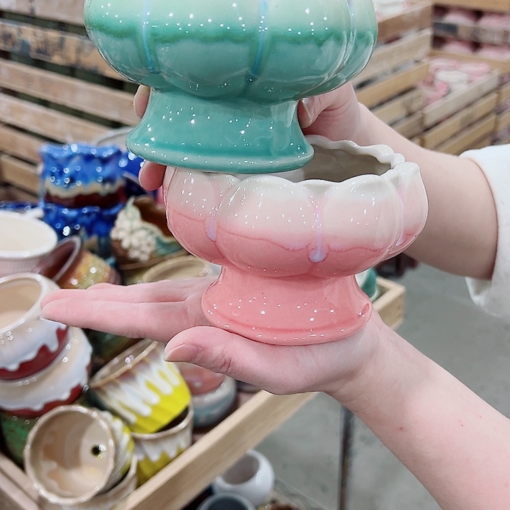 有孔，凑单福利满10元发货陶瓷多肉花盆！