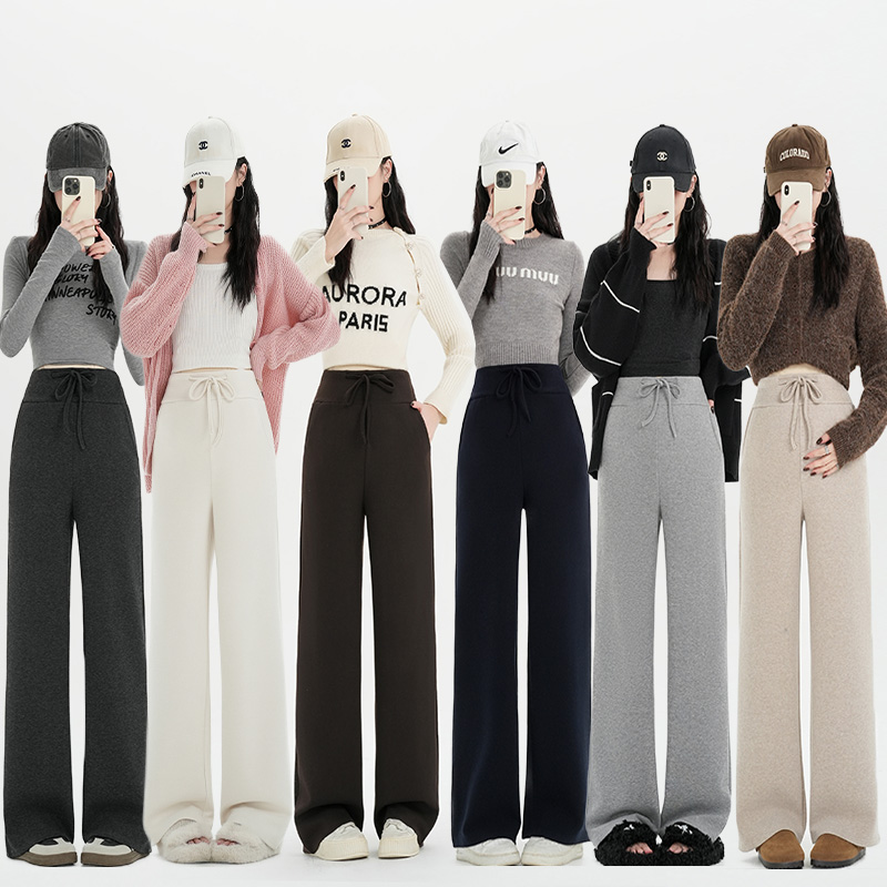 孕妇裤子针织阔腿裤春秋2025新款外穿不勒肚子孕早期无托腹裤春装