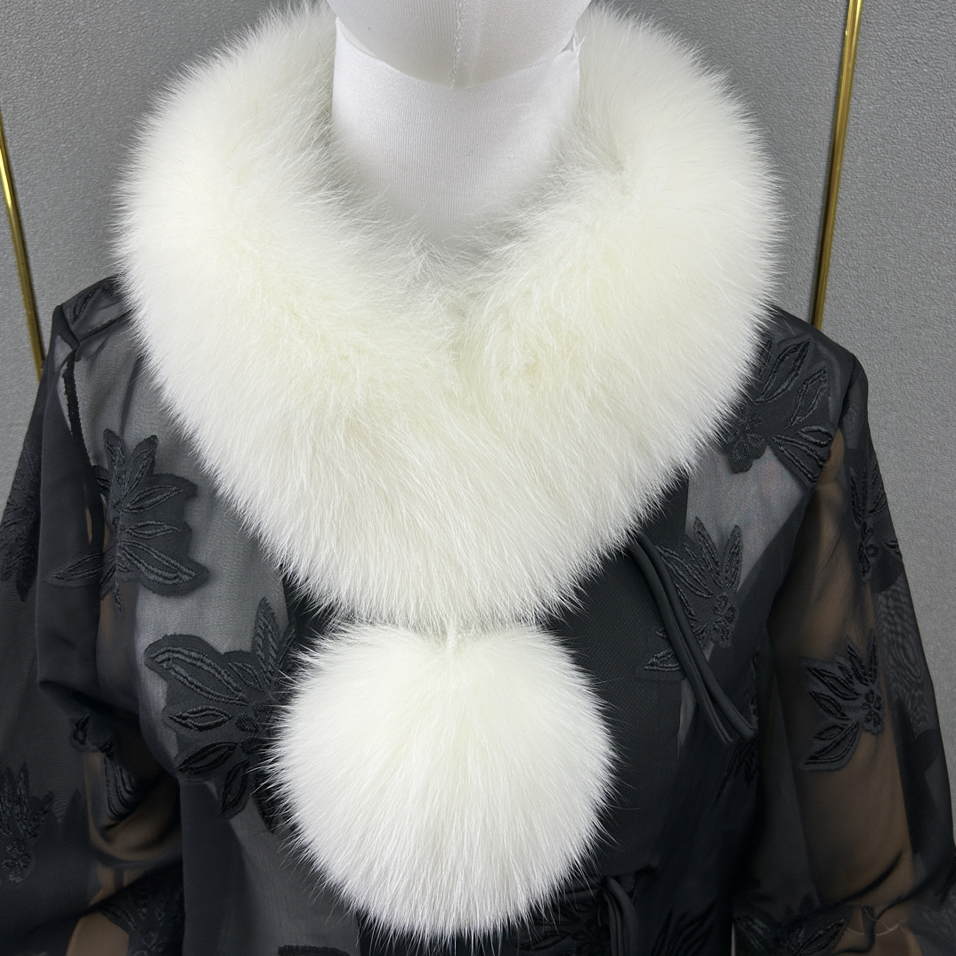 （双面毛）真毛狐狸毛围巾女秋冬百搭款大毛球皮草磁铁吸扣毛毛围脖