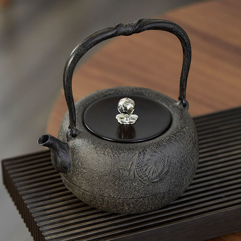 岩户贤一郎 铁壶之家 丸龙铁壶银摘 日本进口铁壶烧水铸铁壶81269