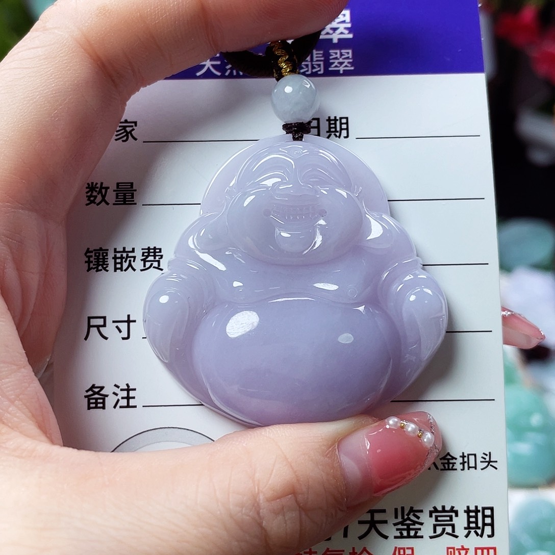 翡翠未镶嵌颈饰佛公12