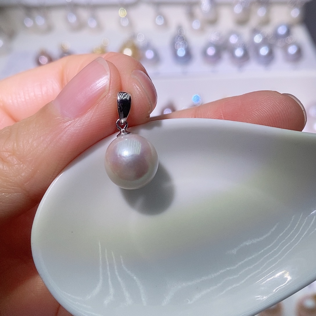 淡水珍珠吊坠(赠链)银S925镶嵌玲***剧尺寸10/11