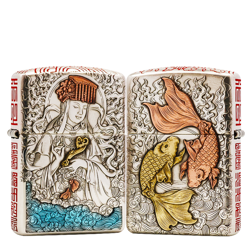 ZIPPO/之宝打火 S925银盔甲【妈祖】原装正品煤油机【一纯】