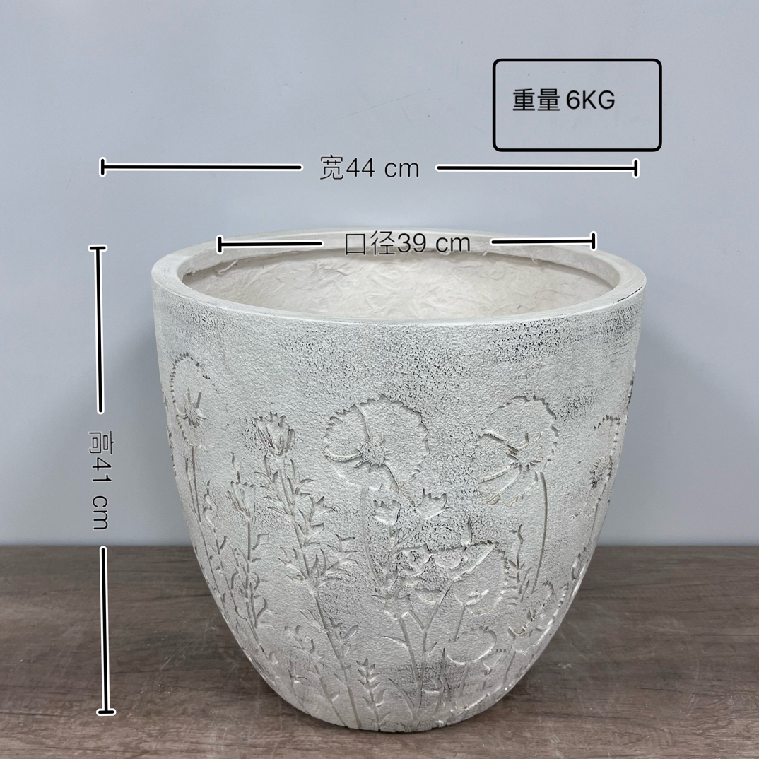 北欧蒲公英浮雕美式田园风风格花盆创意阳台客厅绿植盆栽复古花器