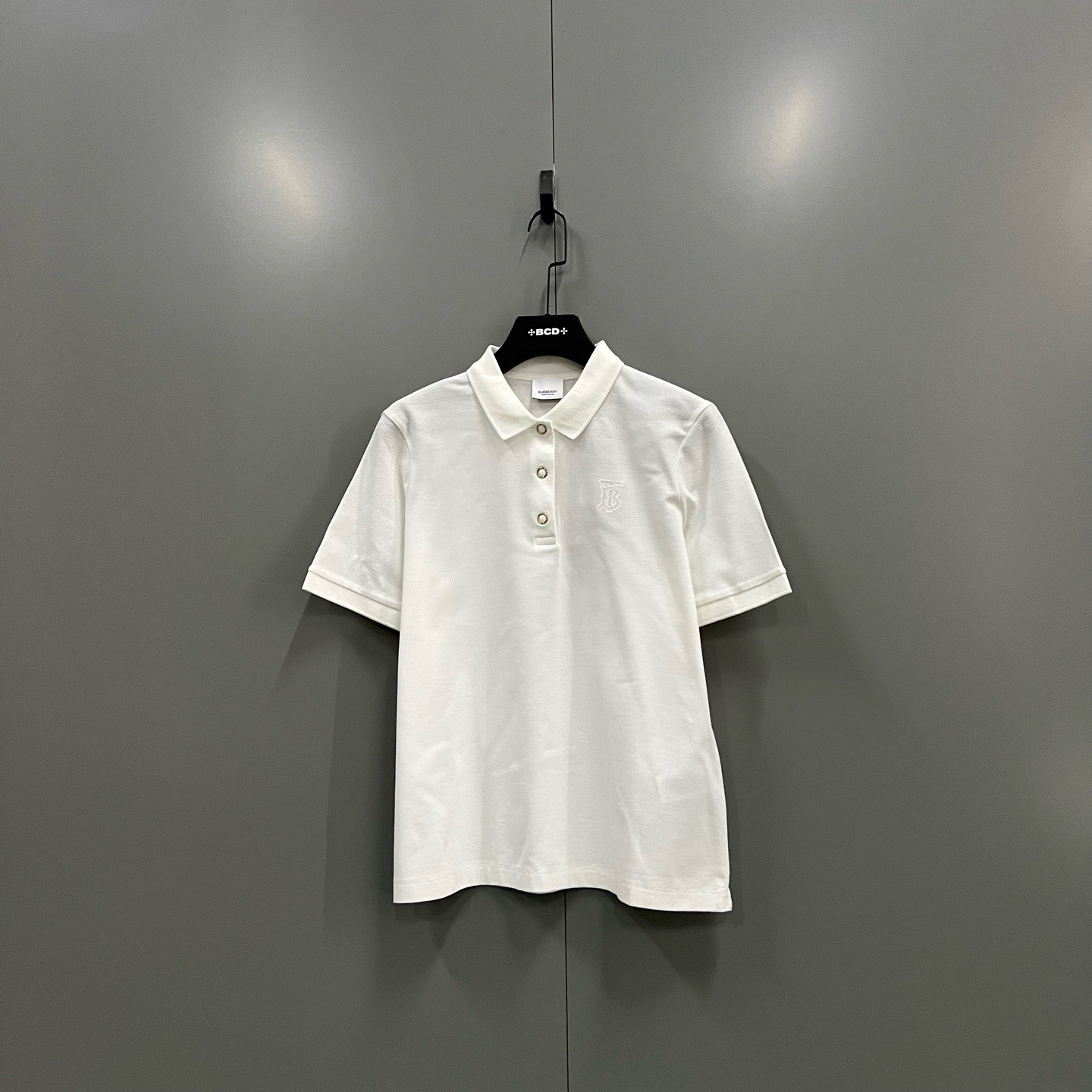 未使用 BURBERRY/博柏利 c616 白色字母刺绣polo衫 L码 016628