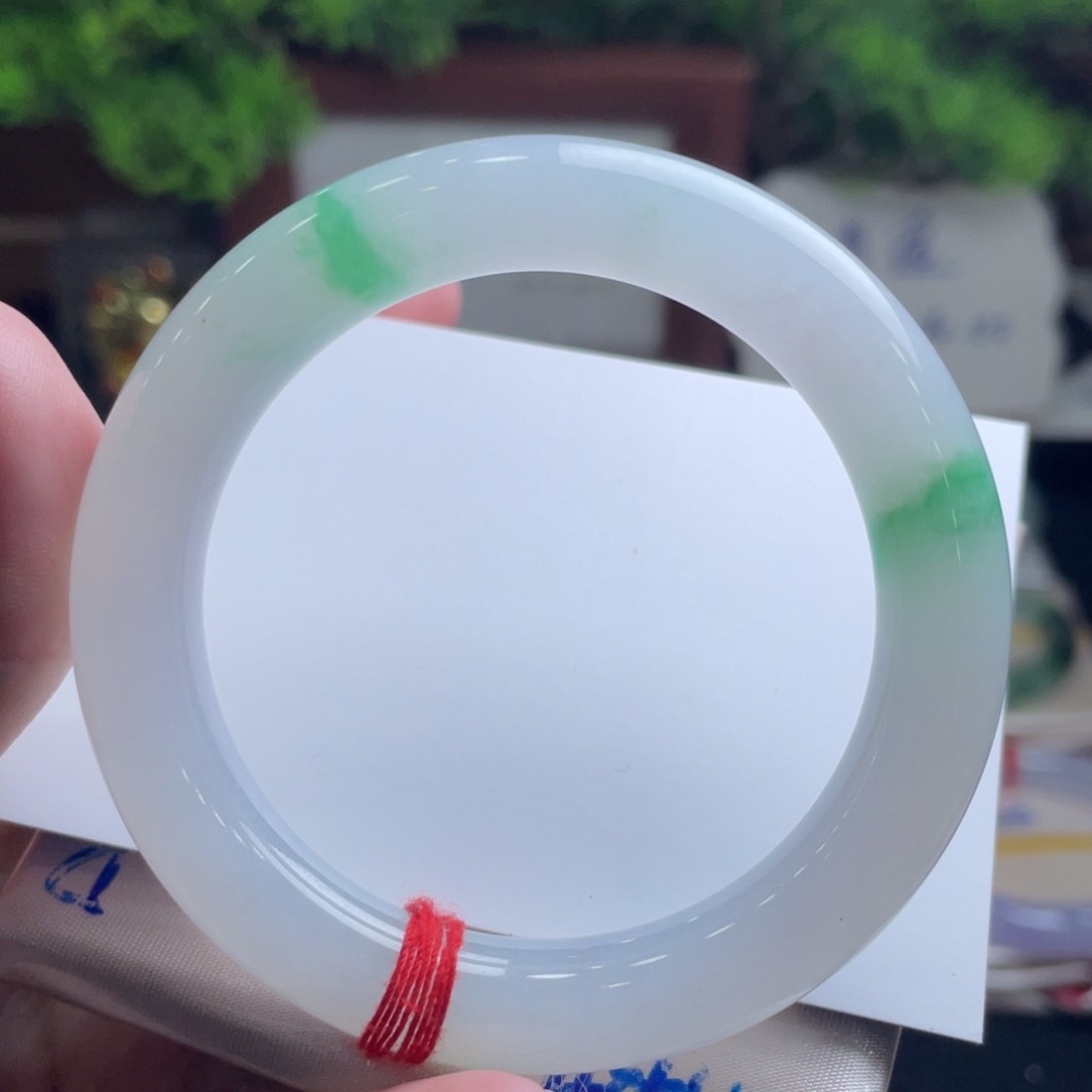 翡翠未镶嵌手镯52.3阳春白雪 