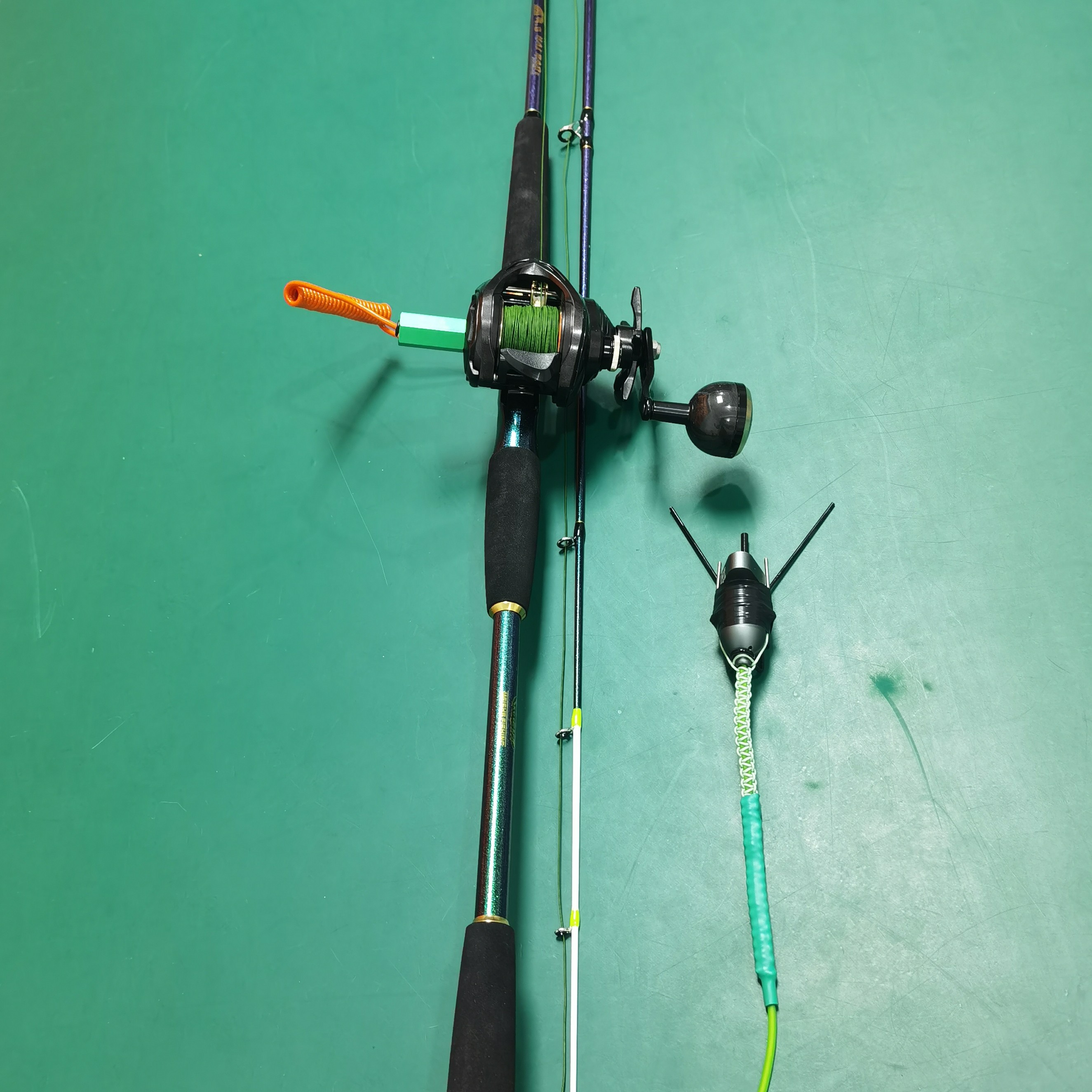 近海船钓钓鱼套装1.8米实心竿稍铅重100–350克黑白天通用防水