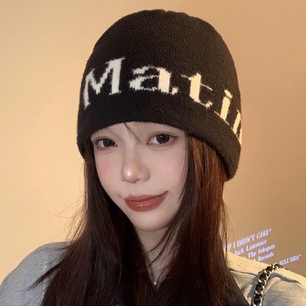 matink韩国帽子毛线帽春夏针织街头时尚酷女孩大头围显脸小潮冷帽