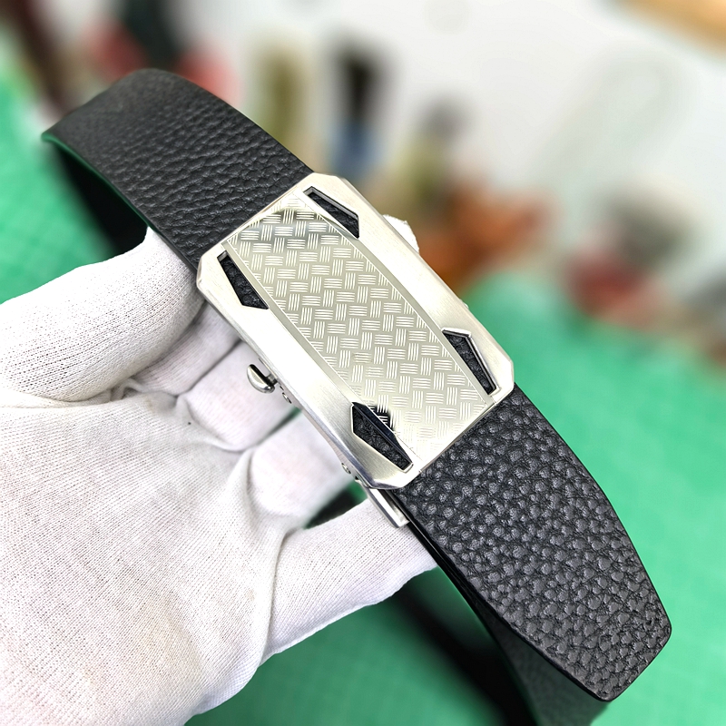 A10（外穿无牙自动扣不锈钢）真牛皮皮带 男士头层真皮单层百搭腰带