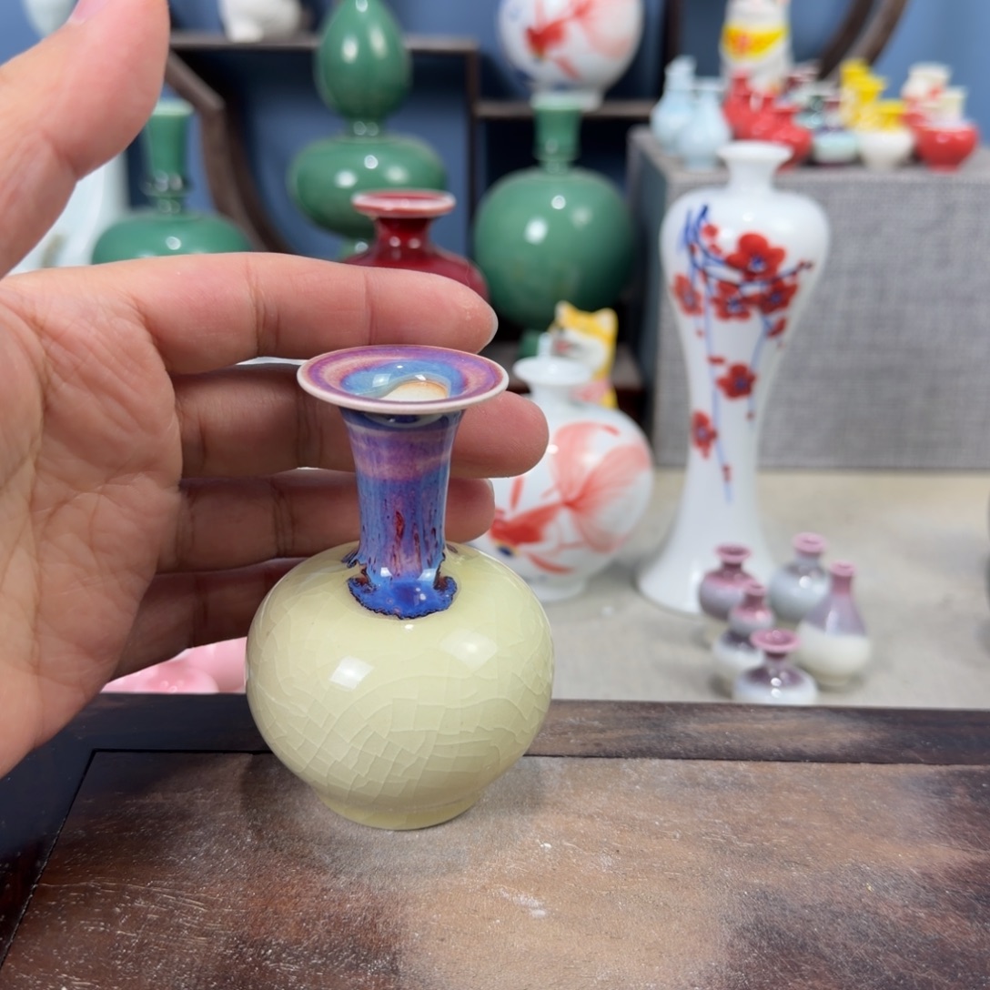 陶瓷手工小花器摆件