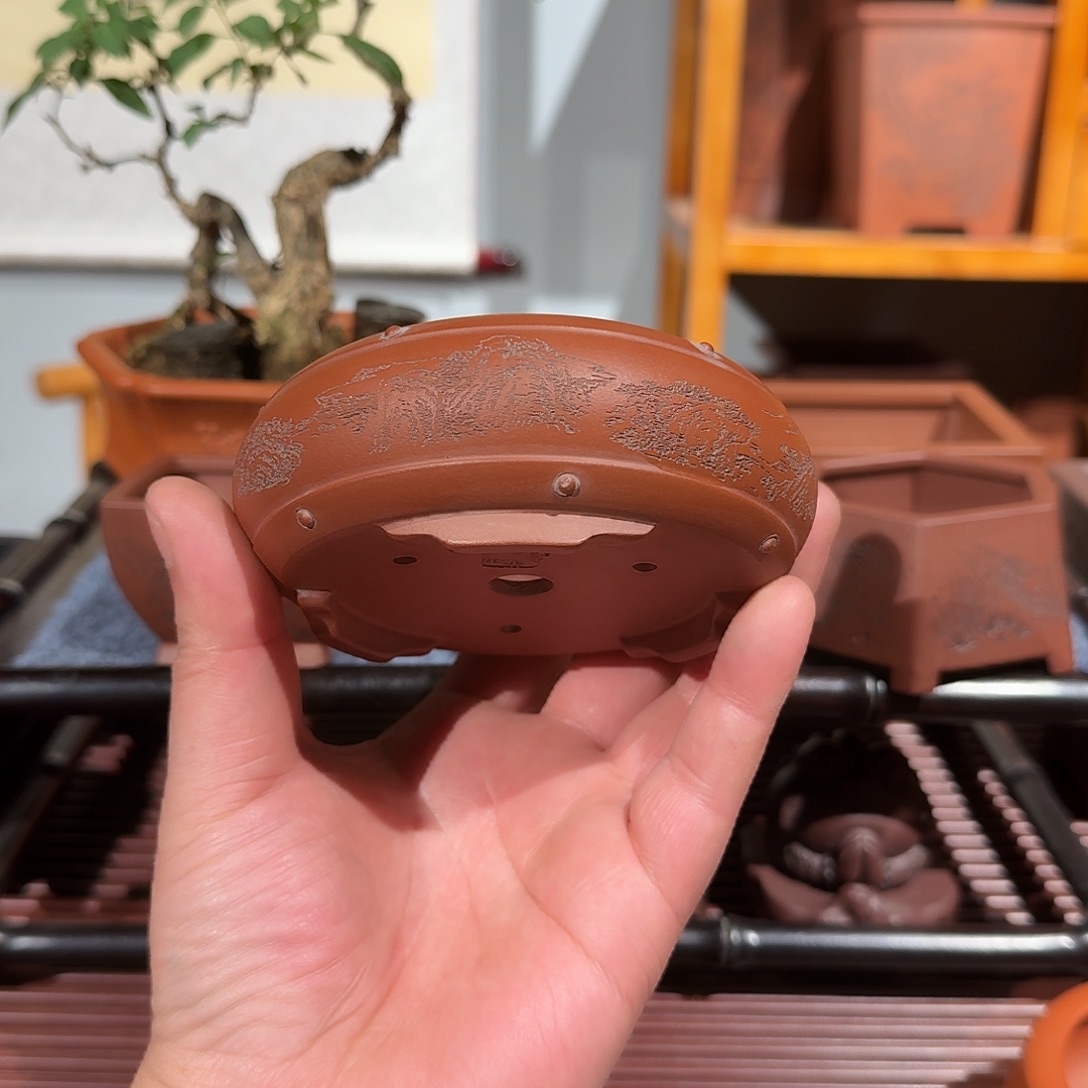 紫砂花盆原矿紫泥