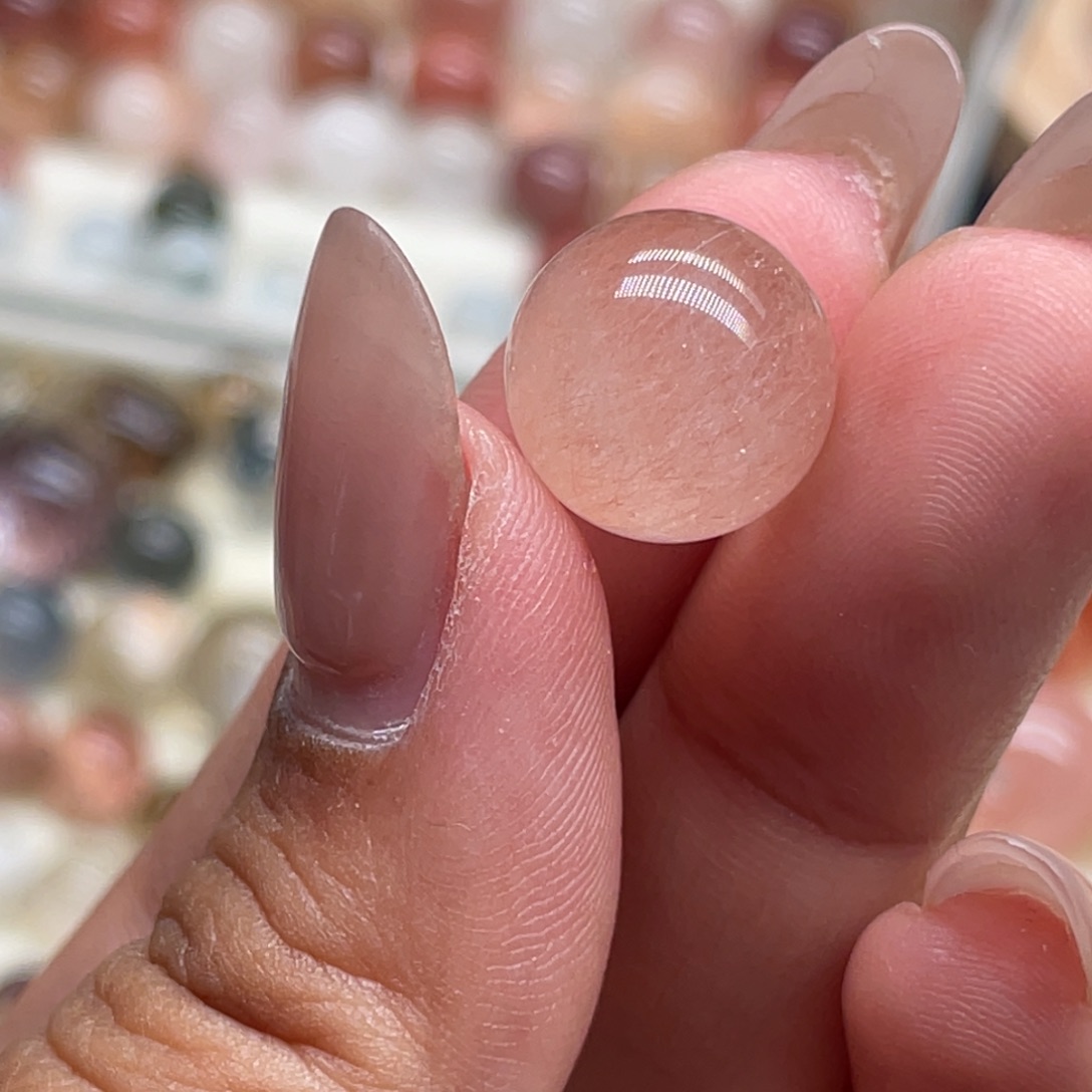 水晶珠宝半成品未镶嵌大**7兔毛圆珠13.4mm