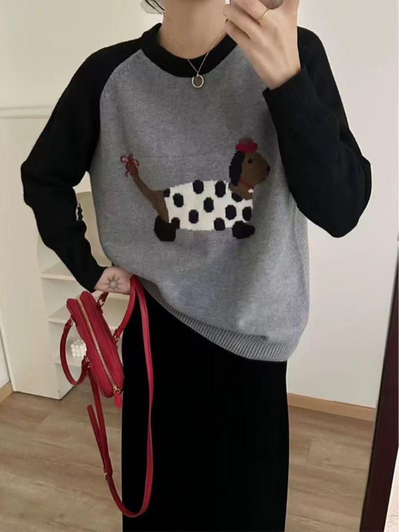 女士拼色毛衣女内搭秋冬可外穿2024新款冬季爆款打底针织衫冬天