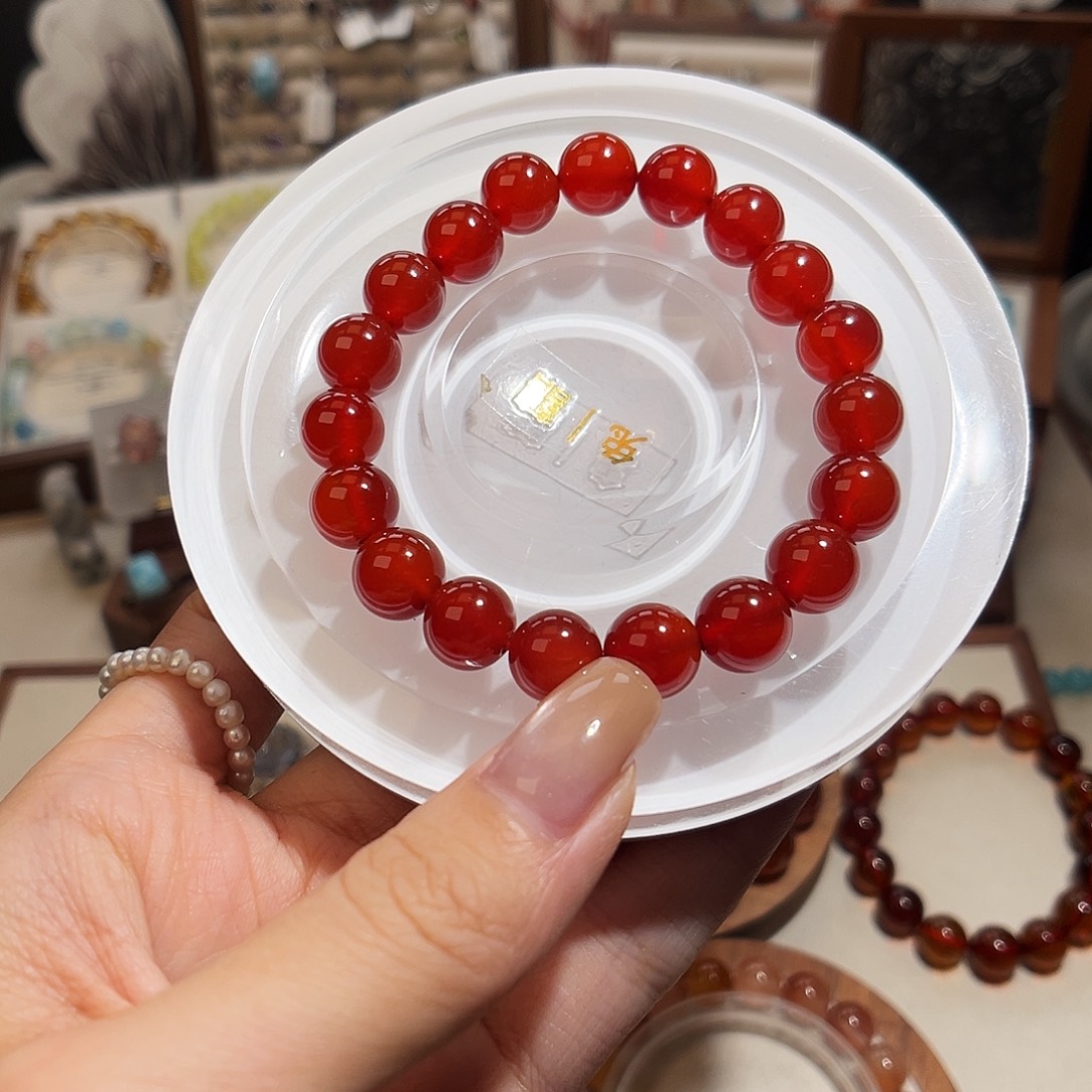 三****水晶手链未镶嵌10m红玛瑙