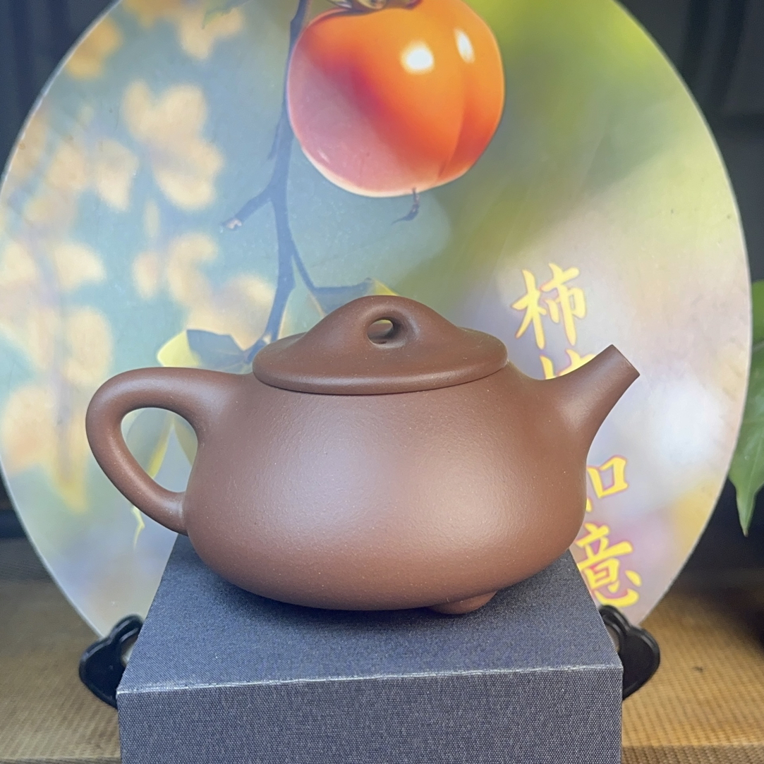 老紫泥【大景舟石瓢350cc】半手工紫砂壶