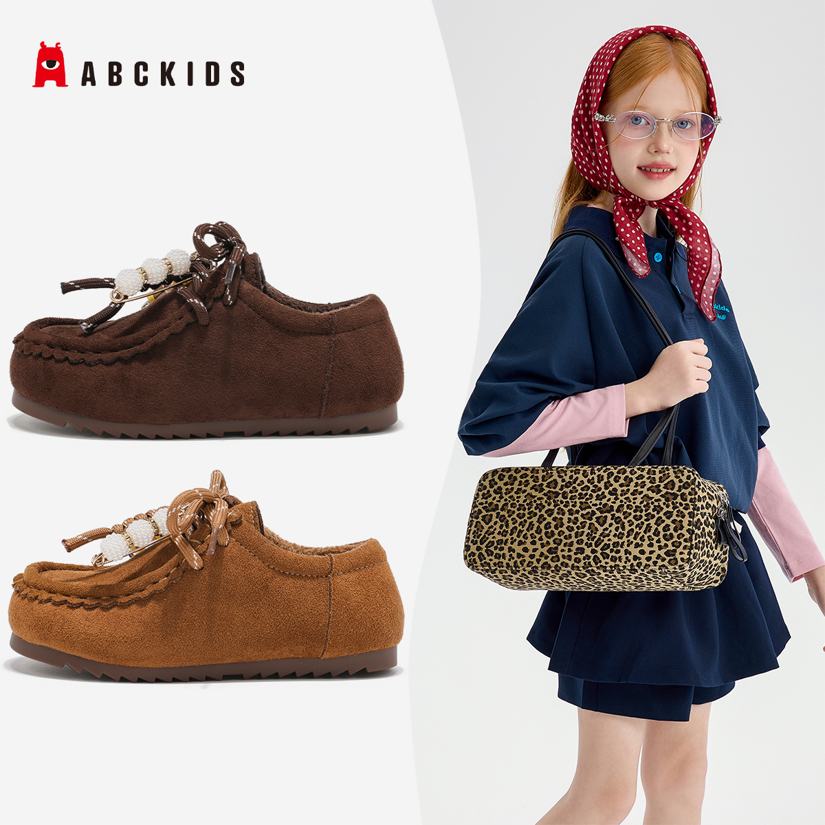 ABCkids儿童新款冬季加绒防滑男女童中大童棉鞋SY553603872AX