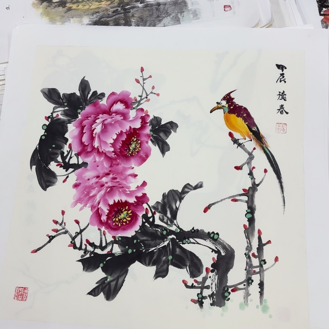 国画刘德春斗方李欣主播