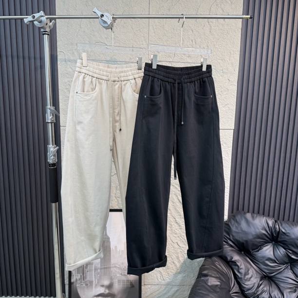 小算盘轻奢风高克定制水洗免烫柔软舒适立体剪裁直筒休闲裤34398