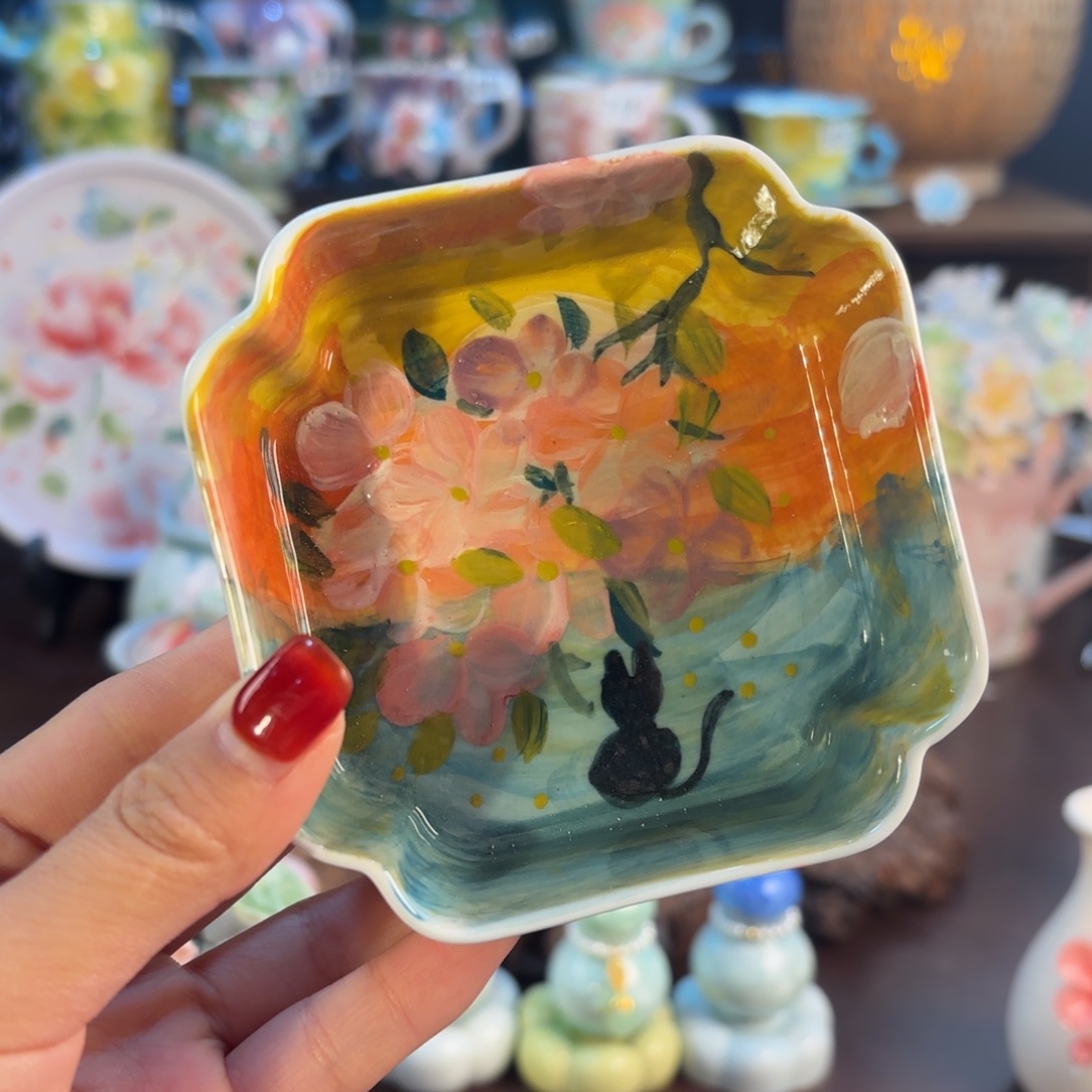 景德镇手绘高温釉下彩陶瓷茶具