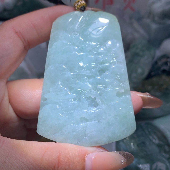 翡翠未镶嵌颈饰保真天然A货翡翠