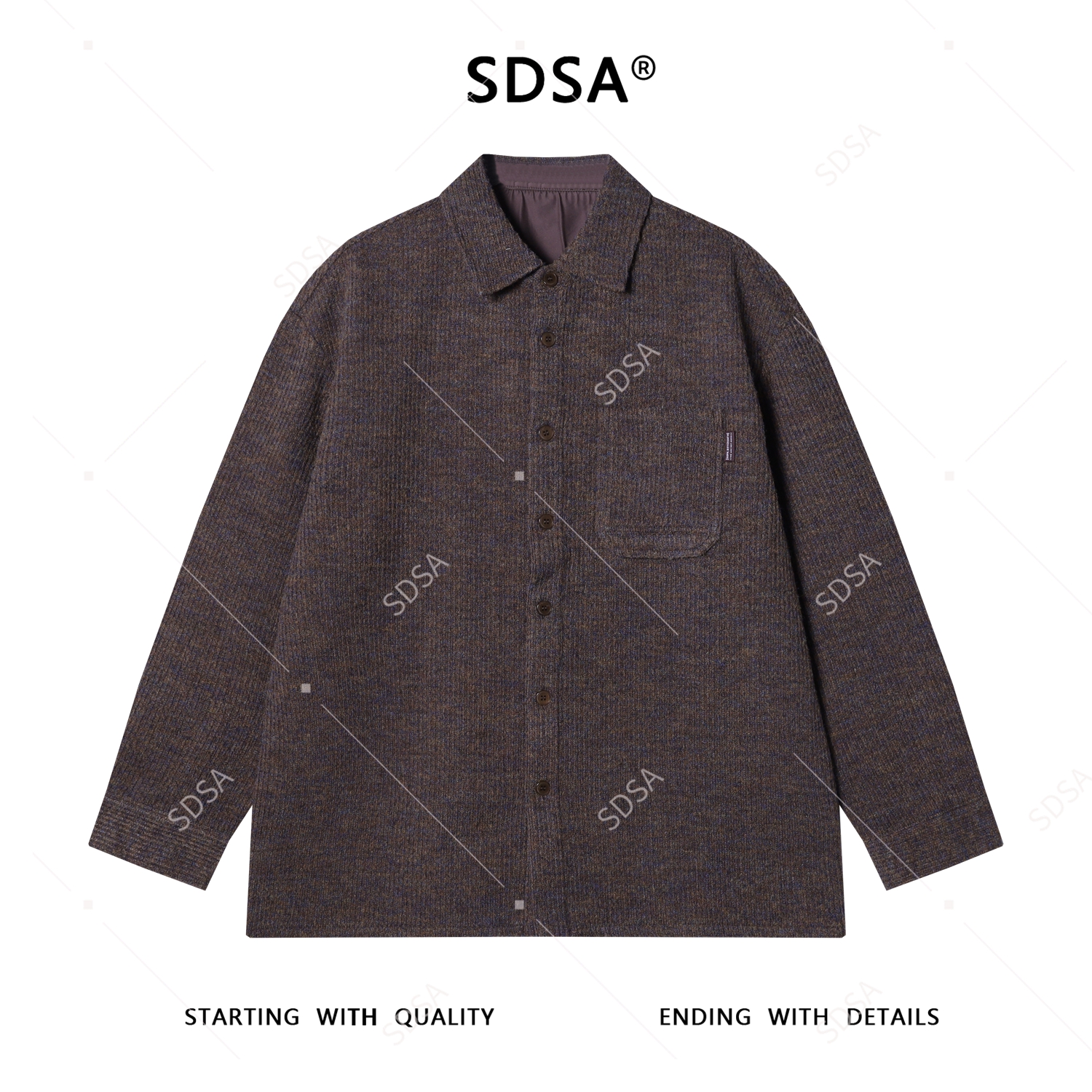 SDSA男士2025新款轻奢痞帅男装简约撞色针织开衫外套百搭时尚上衣