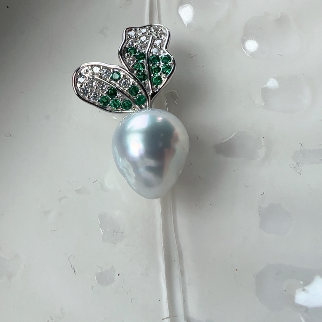 颈饰银S925镶嵌海水珍珠