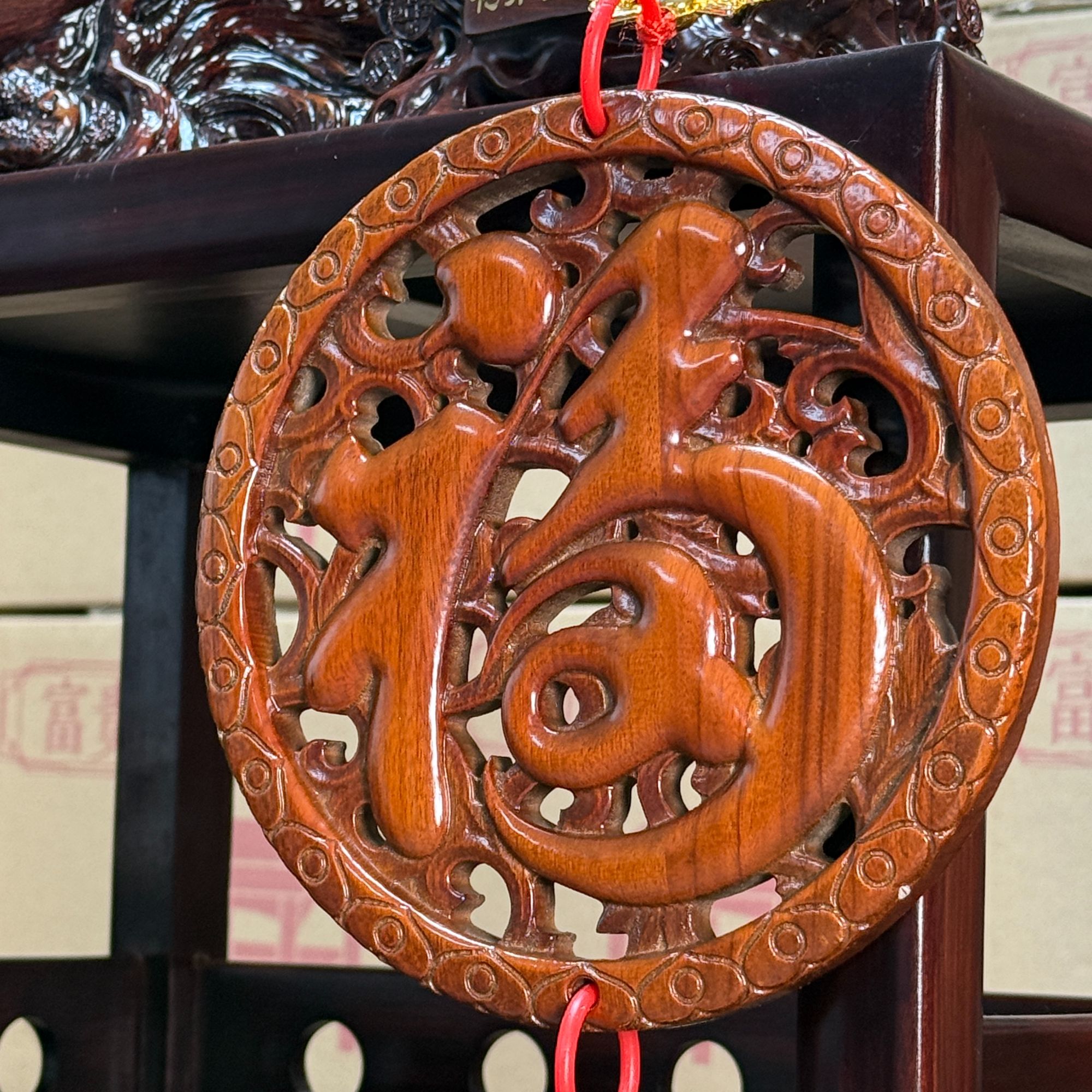 直径20公分康熙福香樟木挂件入户门玄关客厅装饰（送配件送挂钩）