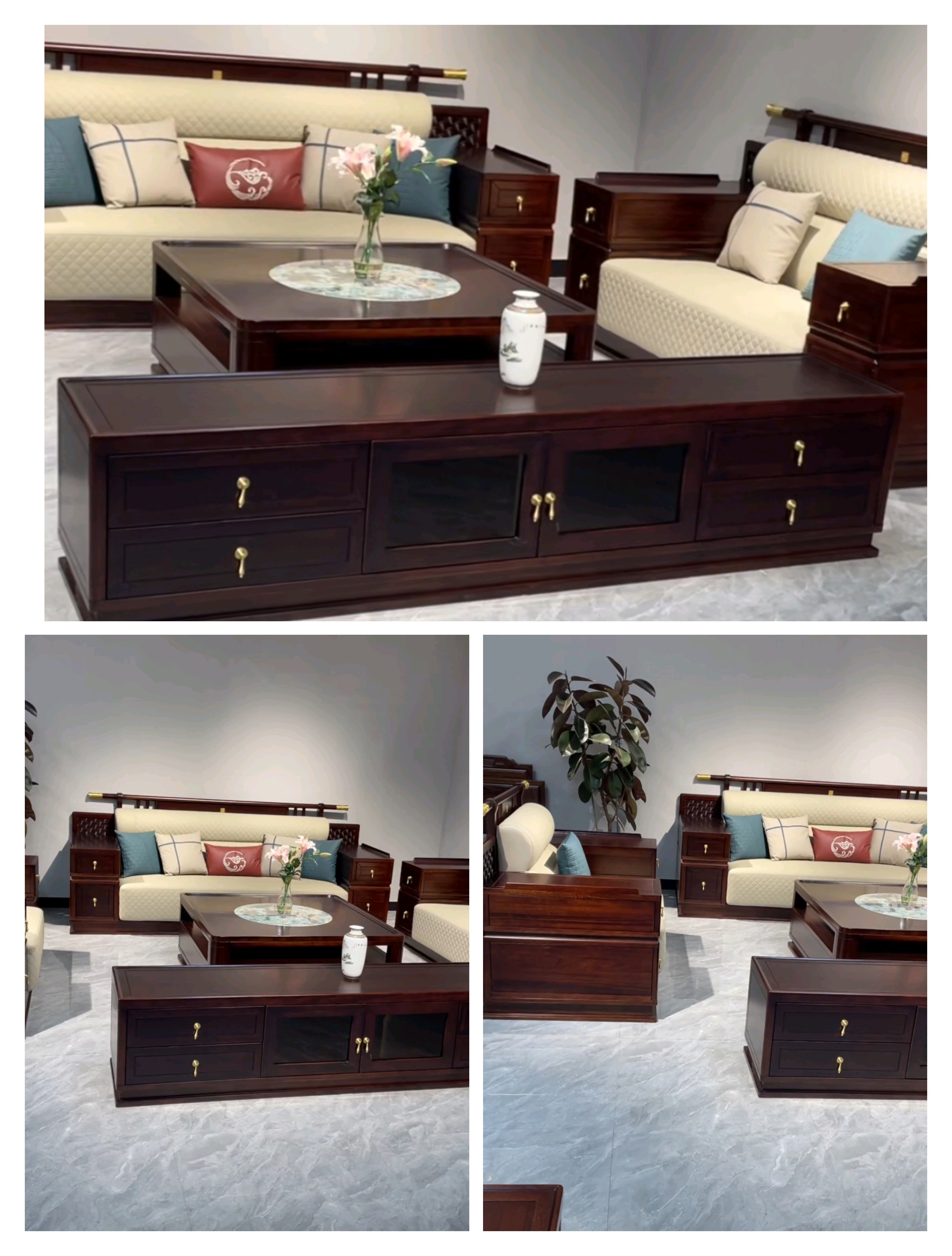 新中式黑檀木沙发
