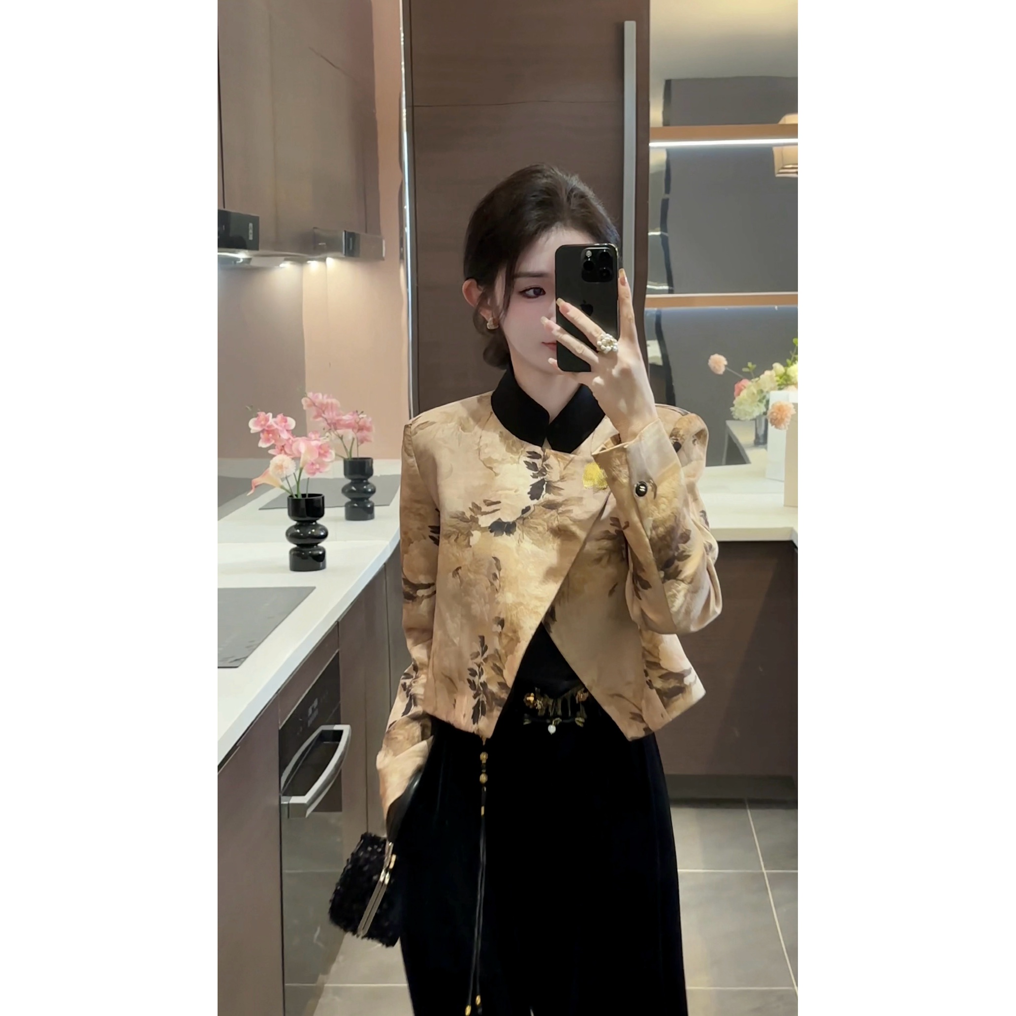 【周粥】【黑金】秋冬新款新中式国风复古禅意上衣显瘦气质JJQTZ5877