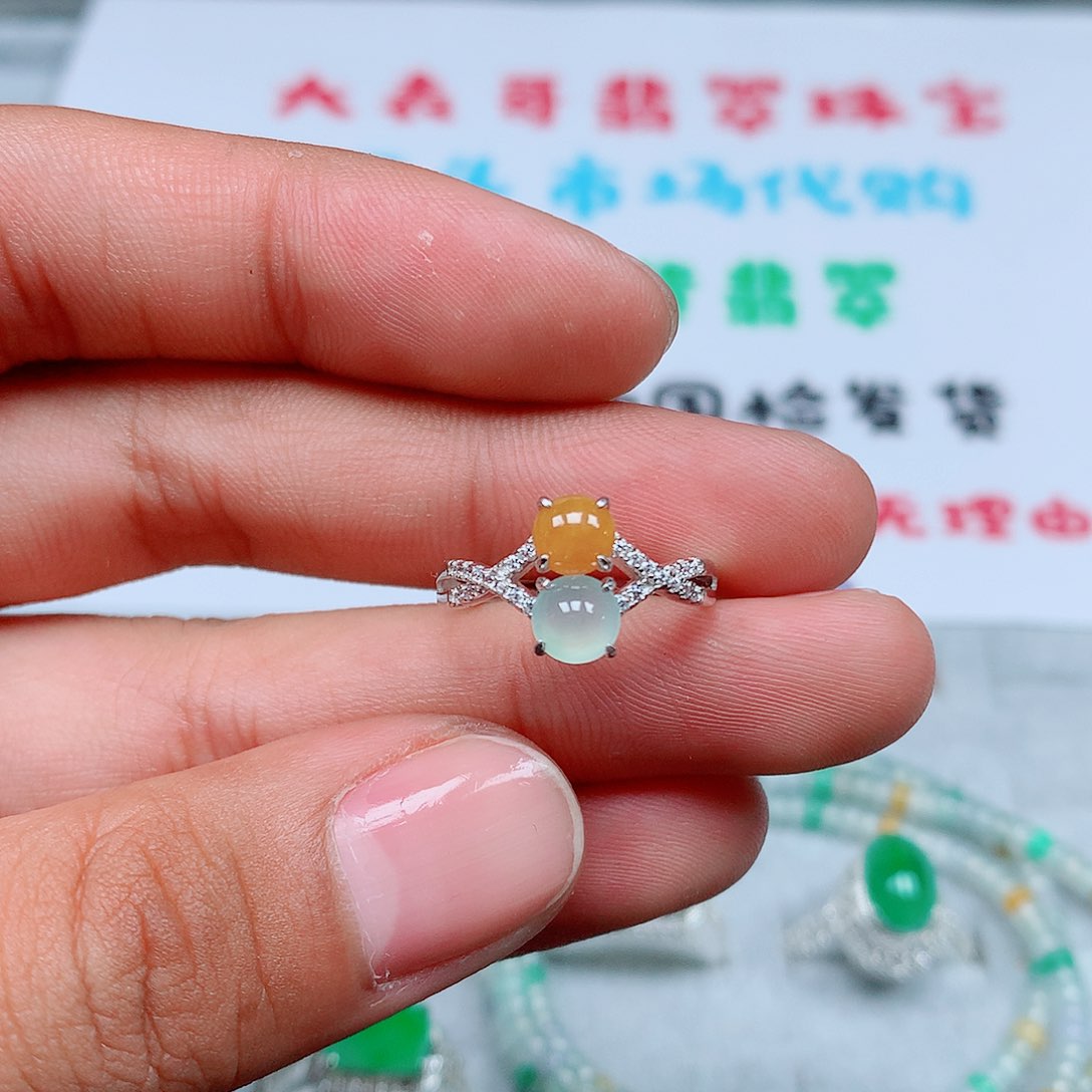 翡翠银S925镶嵌戒指151号