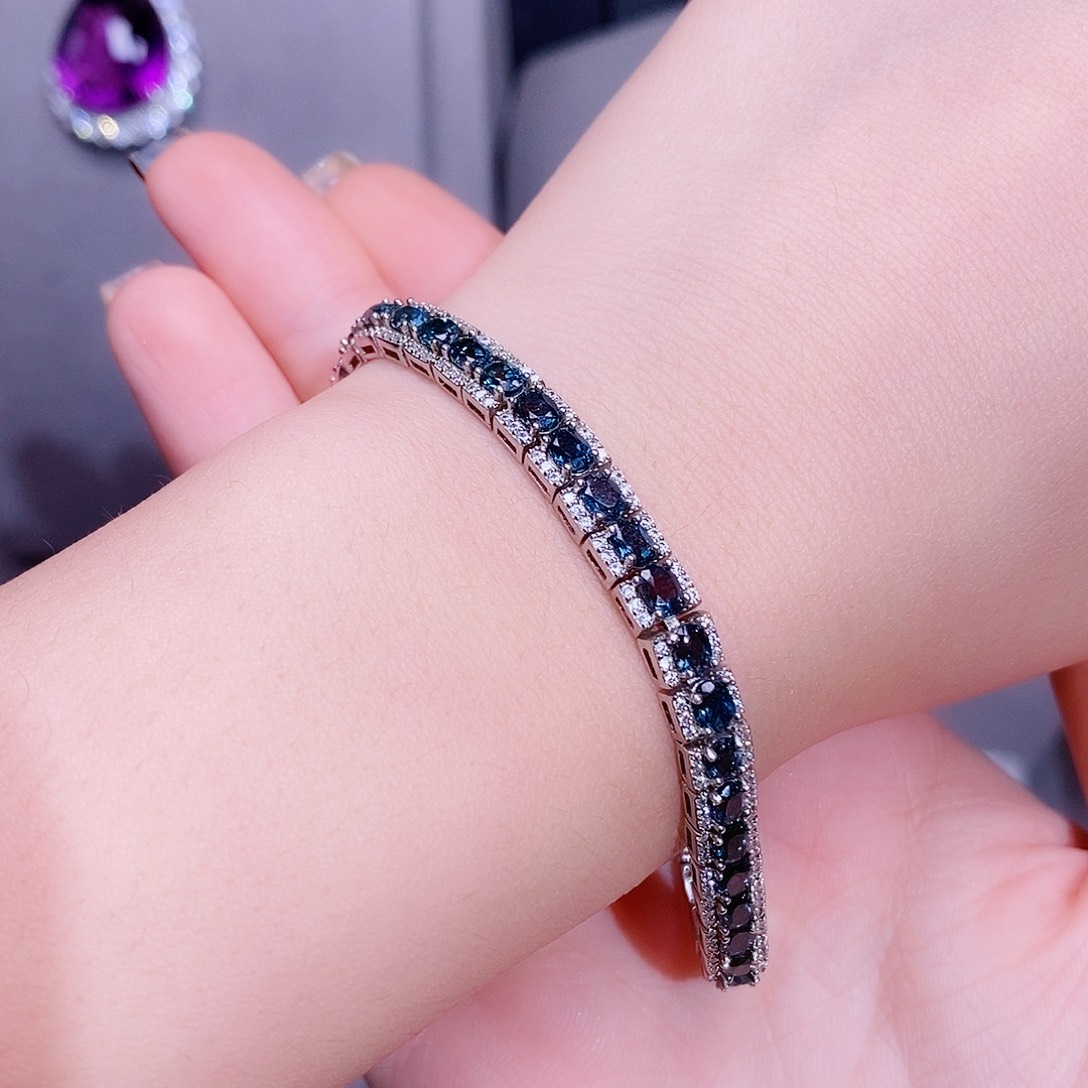 托帕石手链银S925镶嵌1212