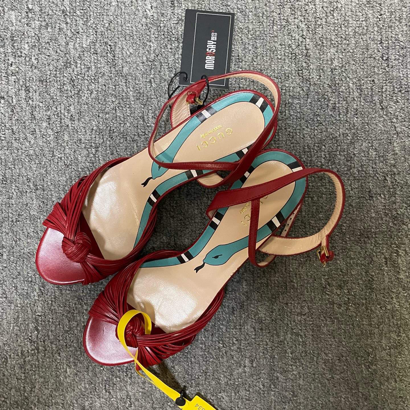 99新 GUCCI/古驰 细跟高跟凉鞋 37.5码/14534