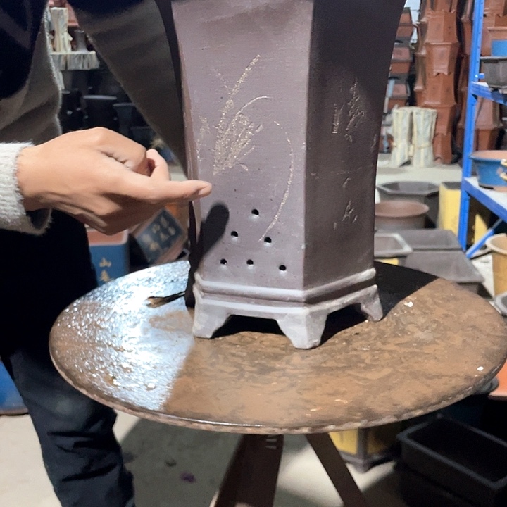 紫泥六方29花盆花盆