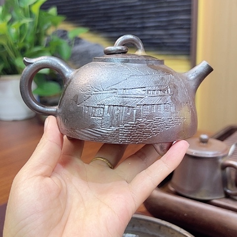 戬谷龙窑坭兴陶柴烧茶壶