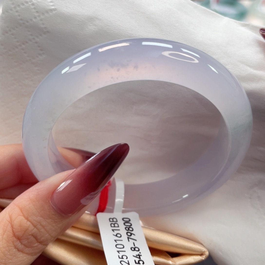 未镶嵌手镯翡翠38号54.8高冰粉底飘绿